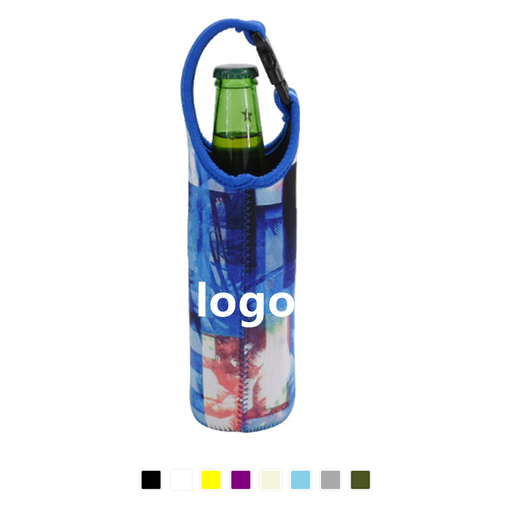 Neoprene Bottle Carrier Holder Pouch, custom koozie with logo imprint 2