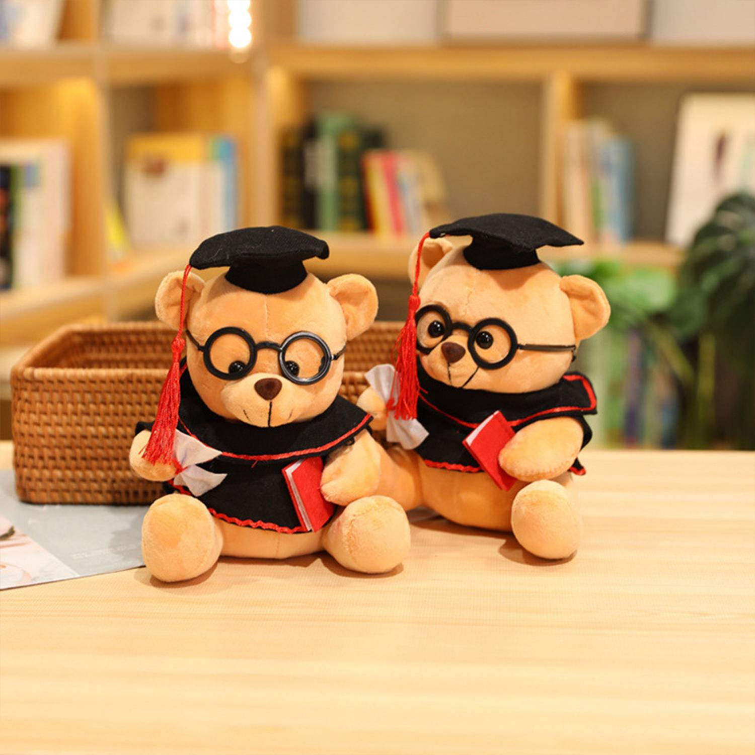 8.5" Short Plush Bear With Graduation Cap & Gown 4