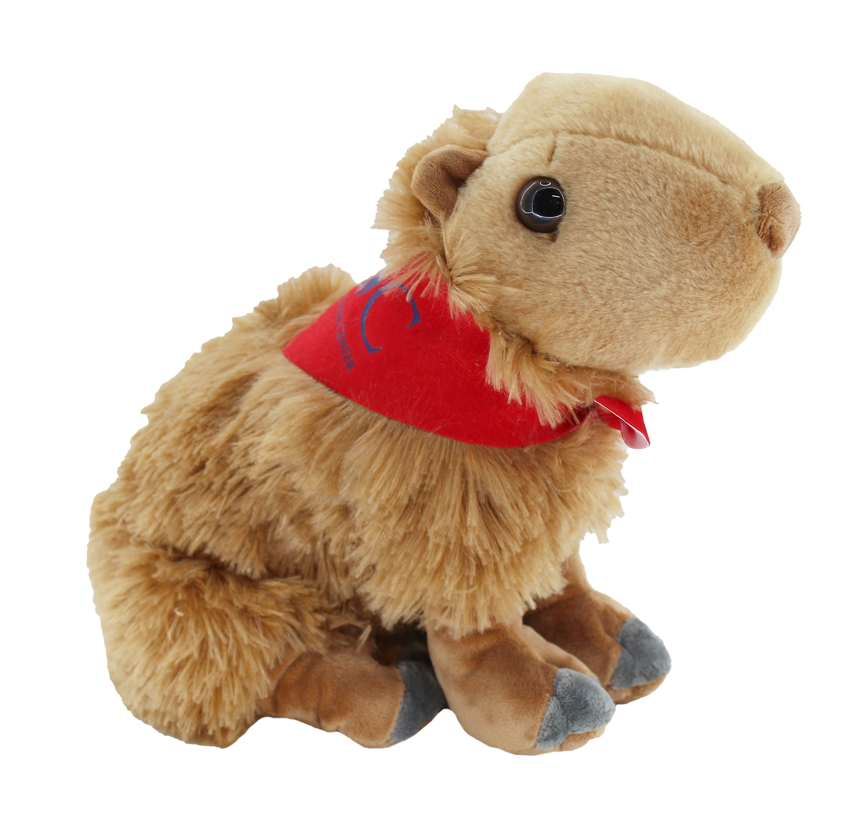 12" Cuddlekin Capybara with bandana and one color imprint 2