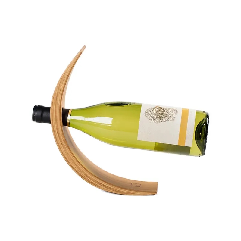 Curved Bamboo Tabletop Wine Bottle Rack/Holder 2