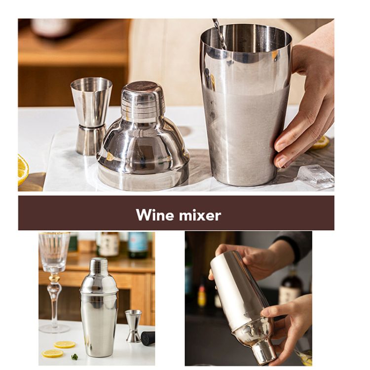 Cocktail Shaker Set Bartender Kit with Stand 4