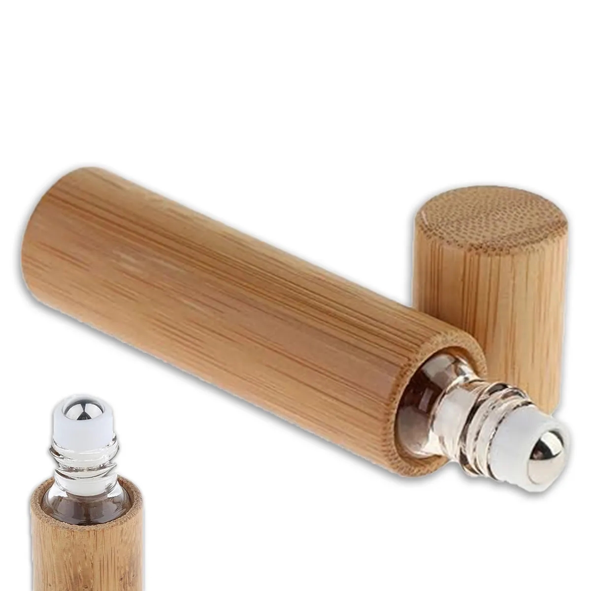Portable Essential Oils Bamboo Bottle with Roller Ball 5