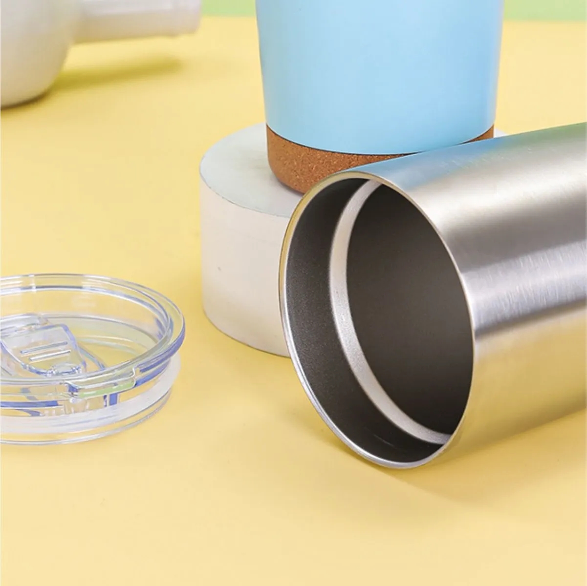 20oz. Insulated Stainless Steel Tumbler Cork Base Travel Cup 4