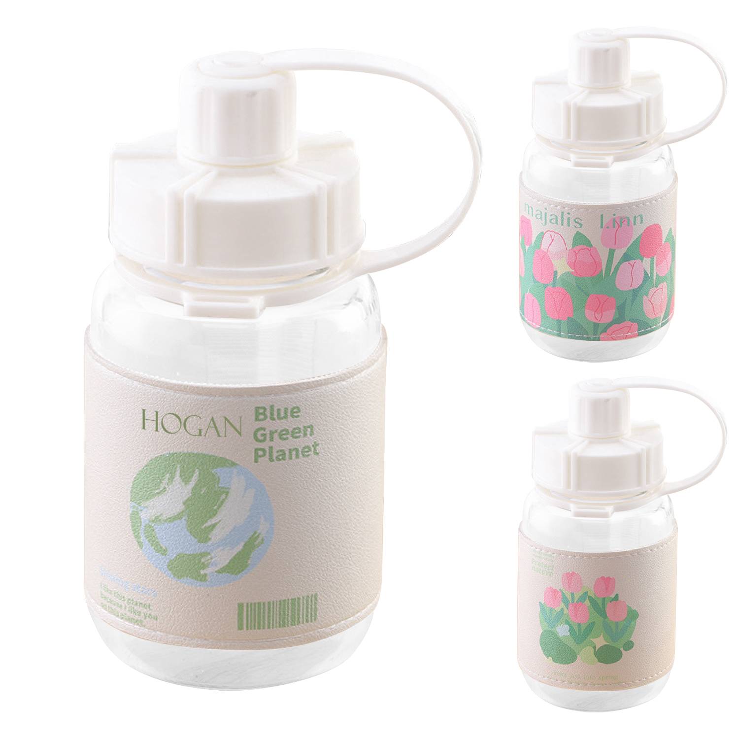 Single-layer glass water bottle with leather cover 5