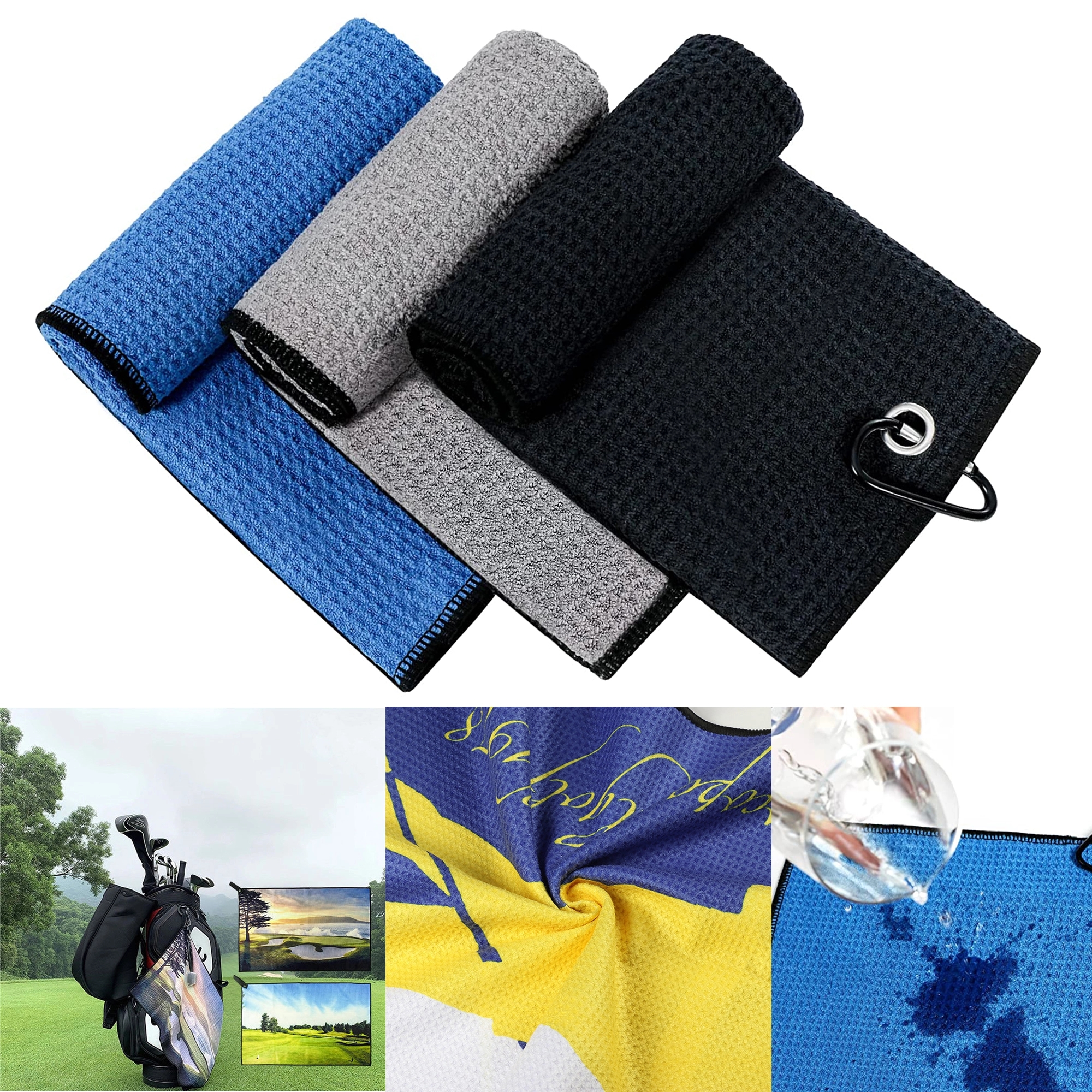Large Full Color Sublimation Microfiber Golf Towel MOQ100pcs