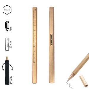 Hexagon Metal Measurement Pen With Pouch Bag 11