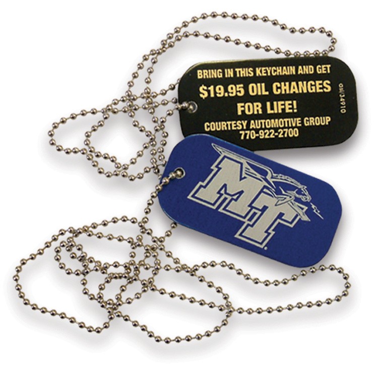 Aluminum Dog Tag with 24" Ball Chain 3