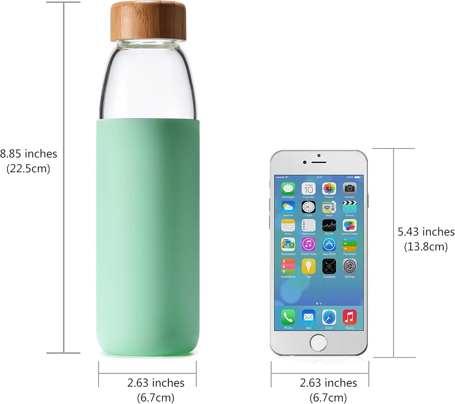18oz Glass Tumblers with Silicone Protective Sleeve 4