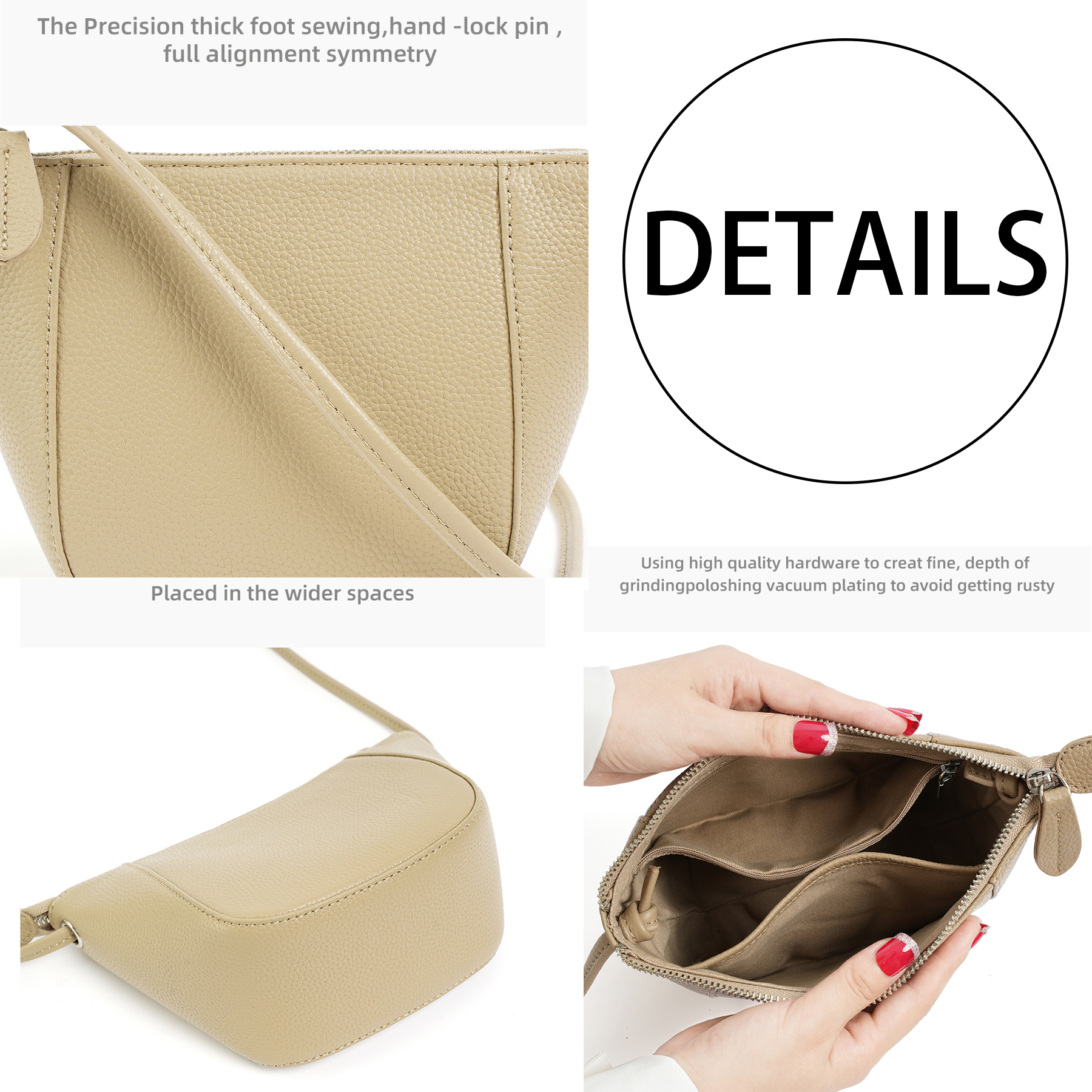 Genuine Leather Small square bag for cross-body phone 5