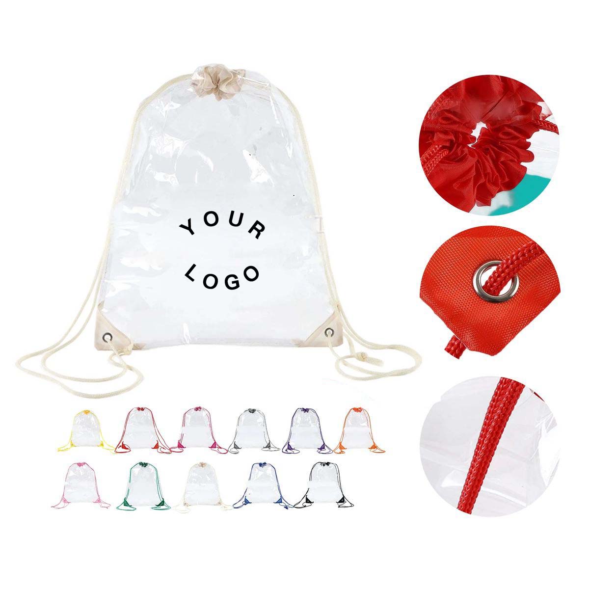 Clear PVC Backpack with Durable Nylon Straps 15