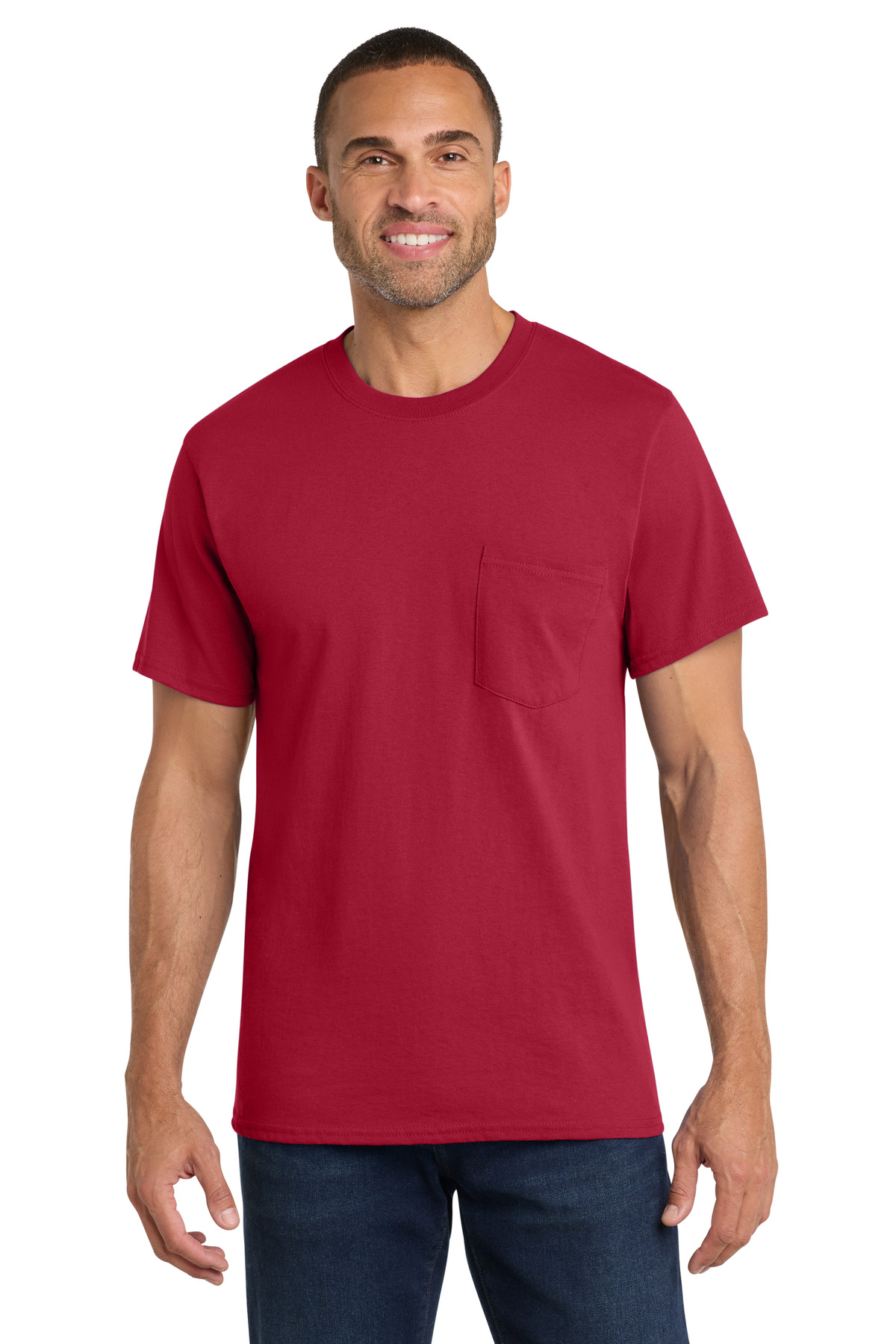 Port & Co Core Cotton Pocket Tee. PC54P 12