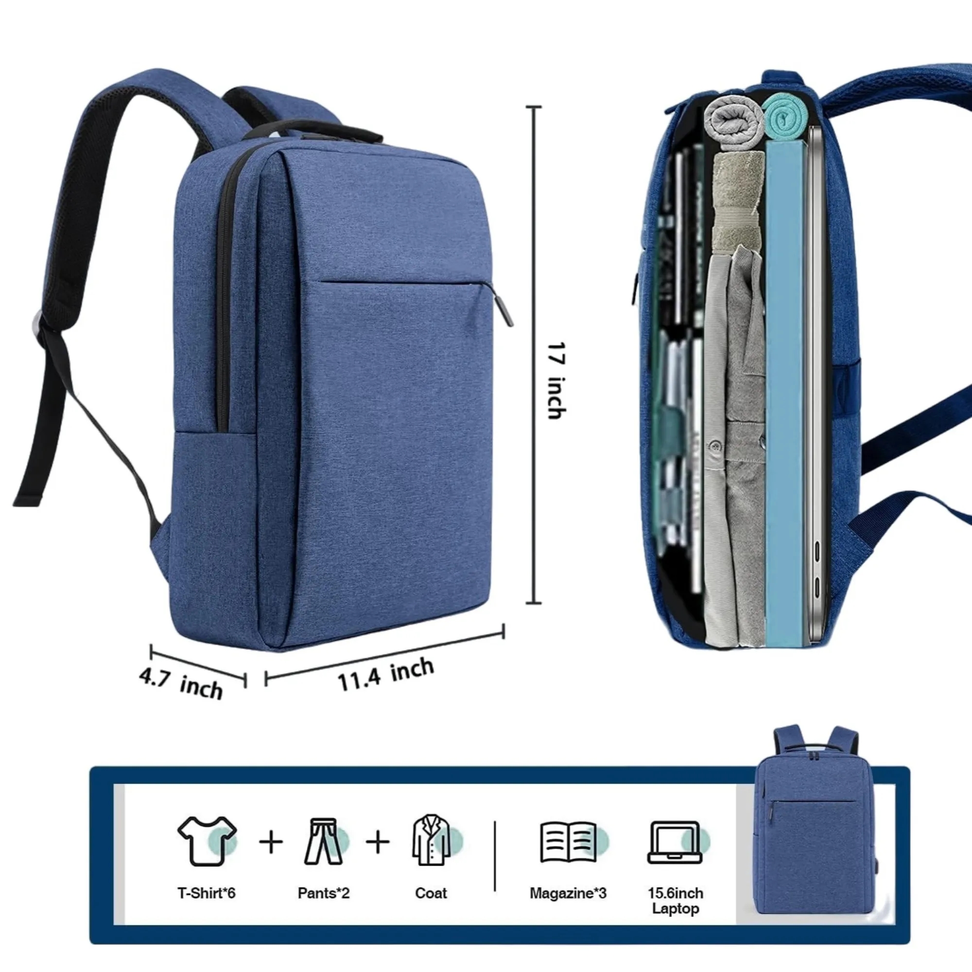 Business Laptop Backpack with USB Charging 12