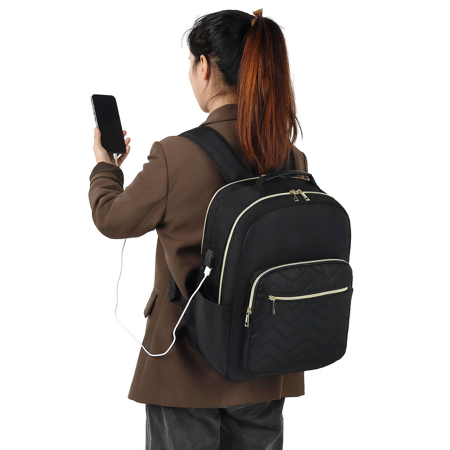 Polyester travel school bag backpack 12