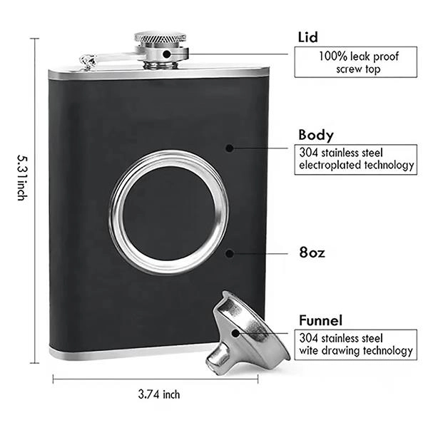 Hip Flask With Collapsible Shot Glass 3
