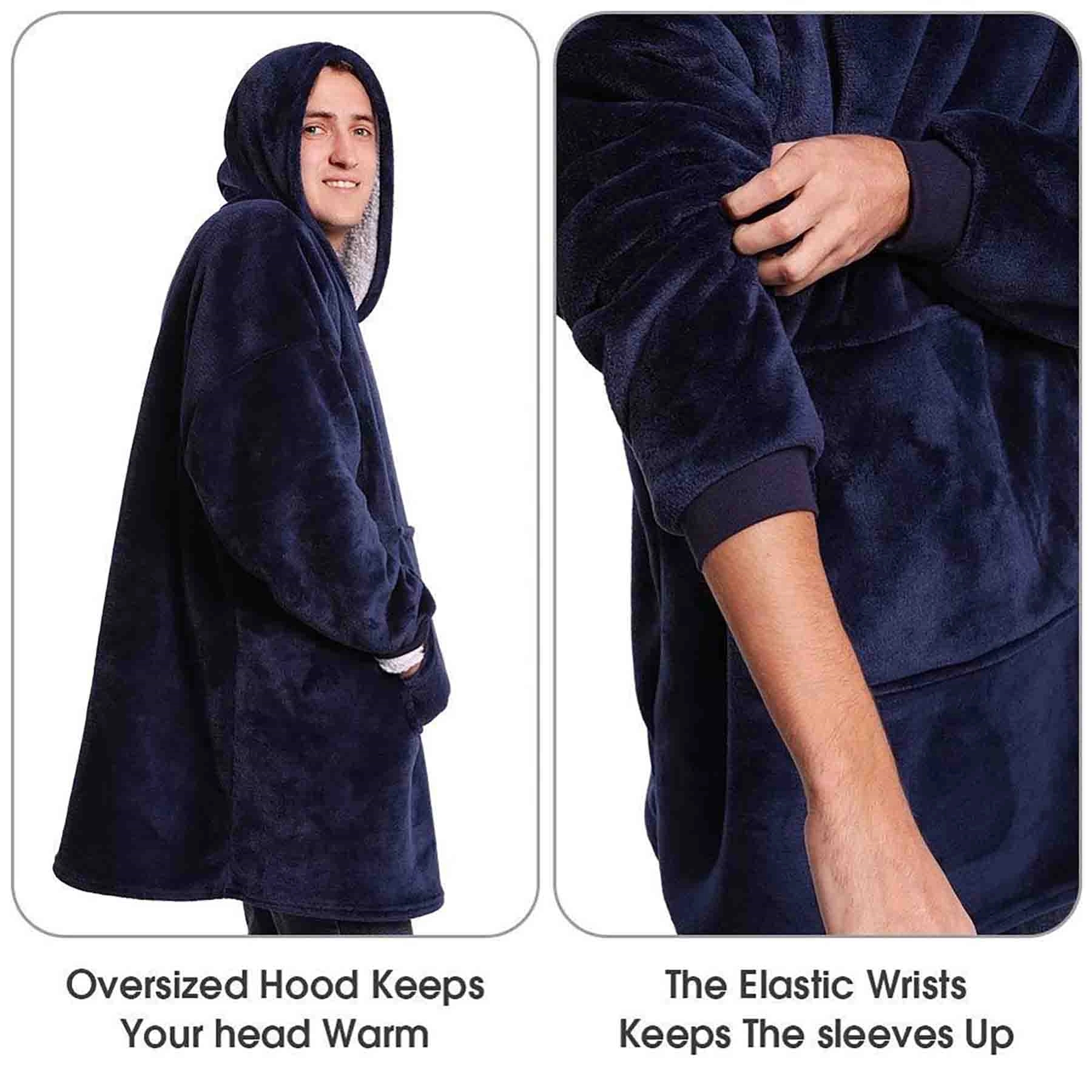 Oversized Wearable Blanket Sherpa Fleece Hoodie, custom hoodie or sweatshirt with logo imprint 5