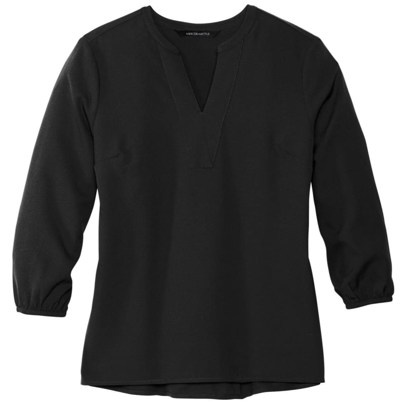 MERCER+METTLE Women's Stretch Crepe 3/4-Sleeve Blouse 48