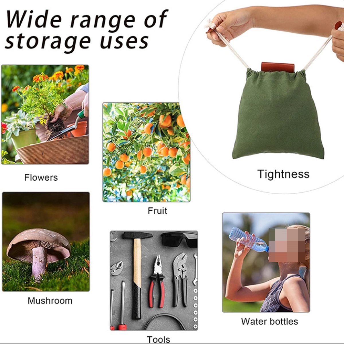 Foraging Bag Leather Canvas Pouch Collapsible Bushcraft 3