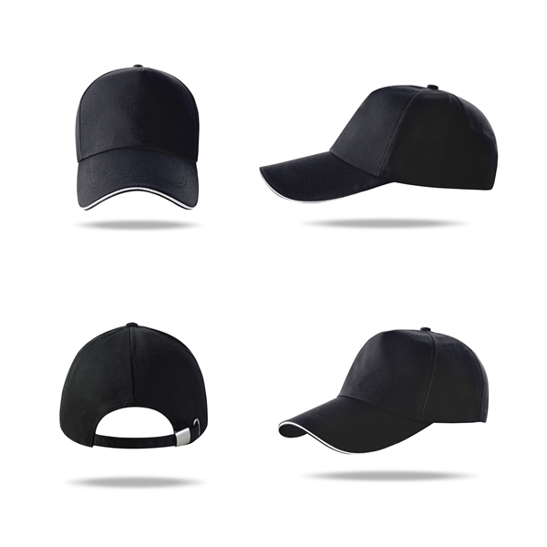 Stock Poly Cotton 5 Panel Cap, Double Buckle Back Fastener 19