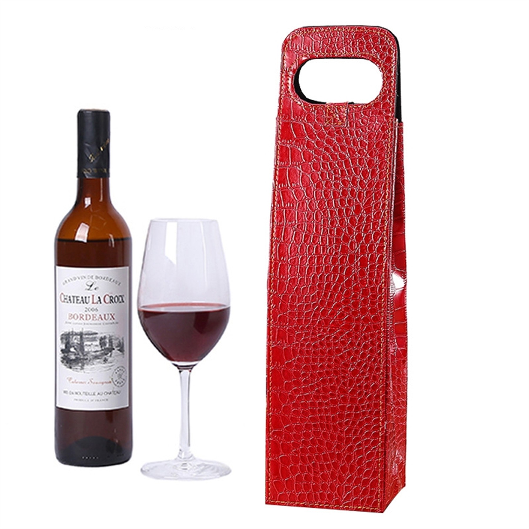 PU Leather Resuable Wine Tote Bag 1