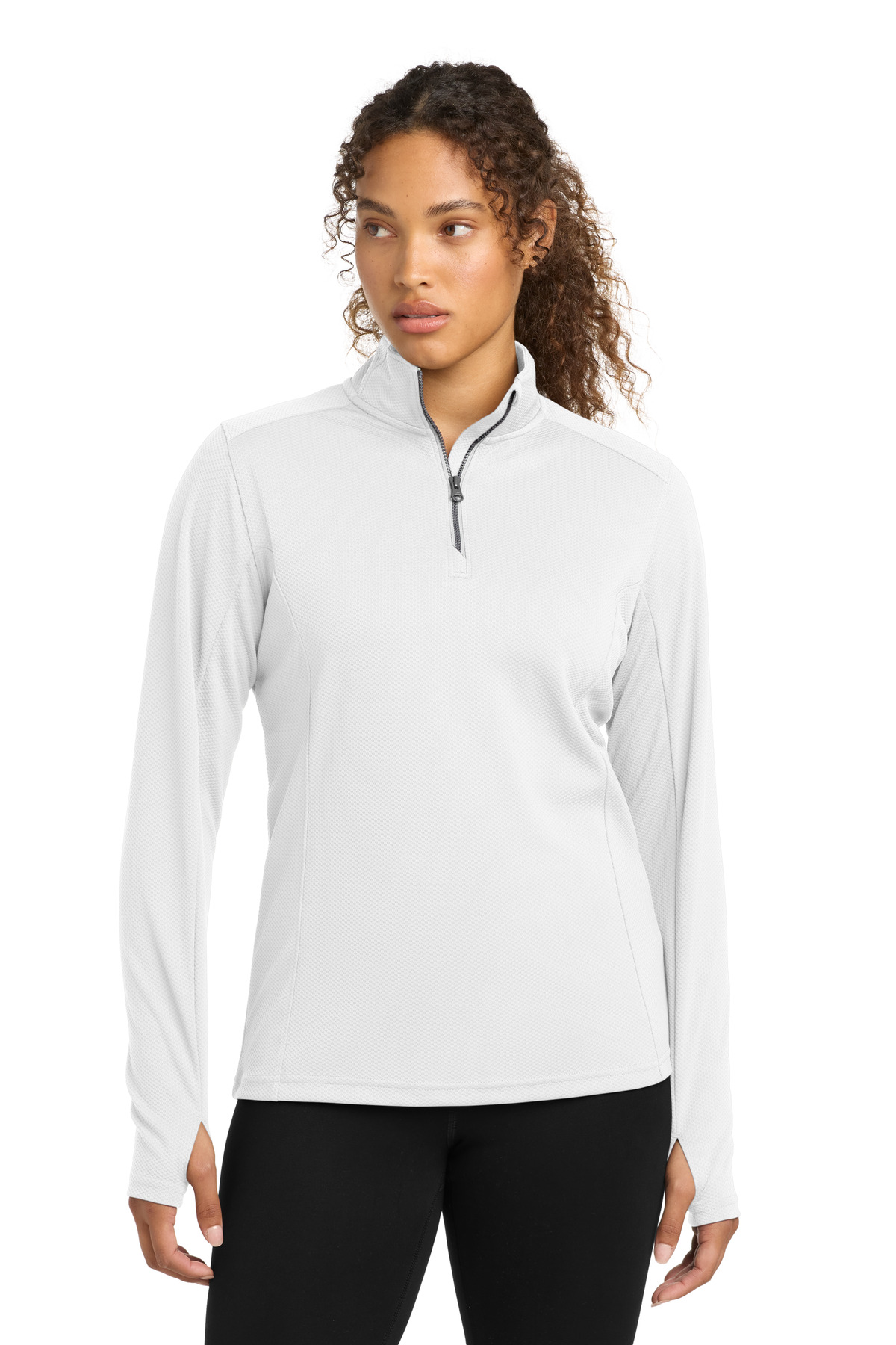 Sport-Tek Women's Sport-Wick Textured 1/4-Zip Pullover. LST860 9