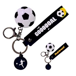 Vibrant 3D Goal Football PVC Keychain Ring 8