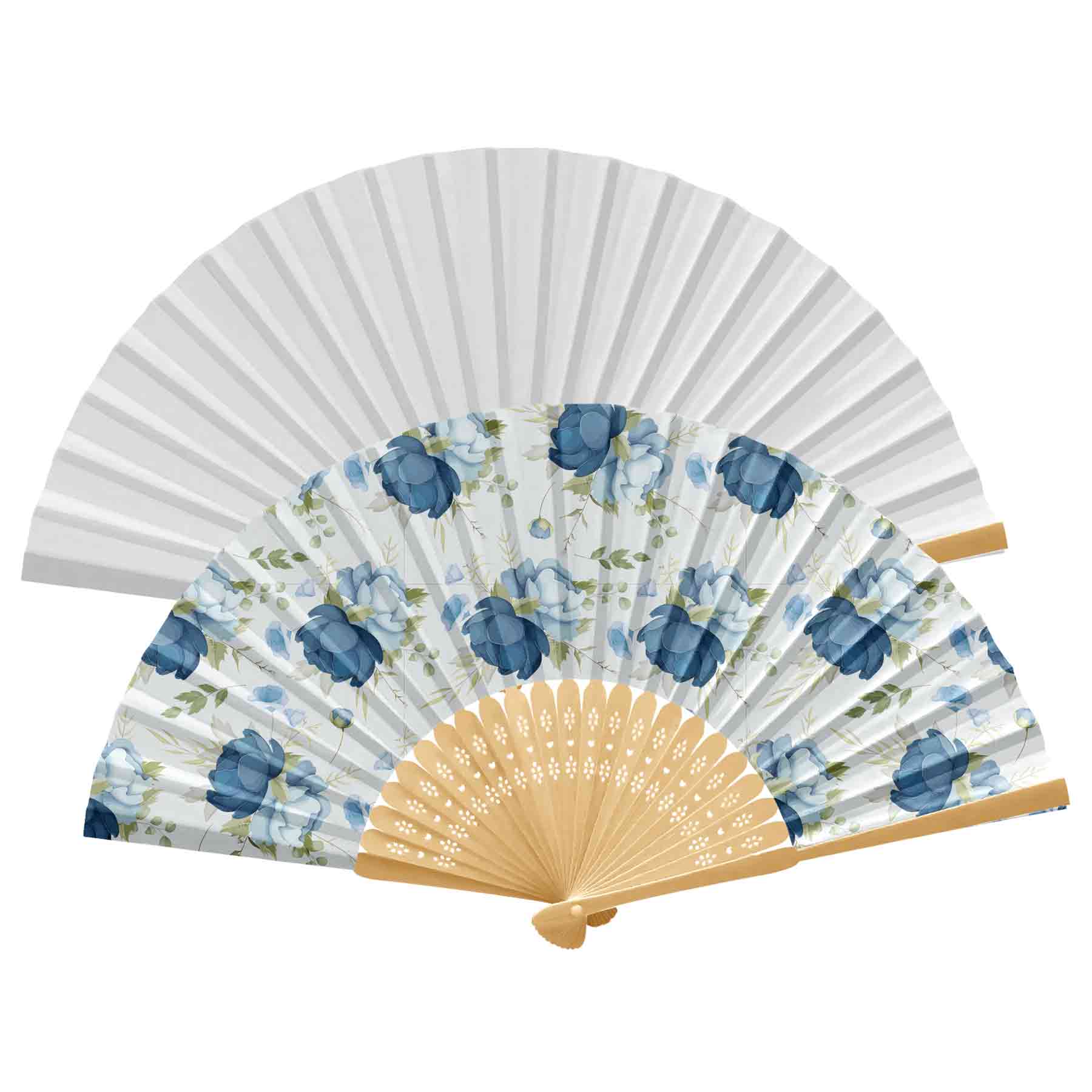 Handheld Foldable Full Color Bamboo Paper Fan 4