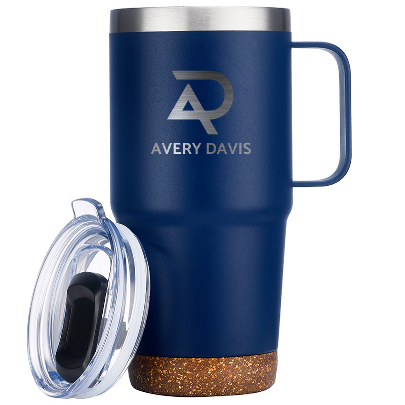 24oz. Travel Mug with Cork Bottom & Lid 18