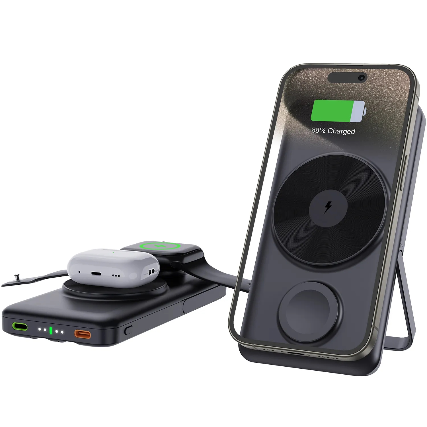 5 in 1 Wireless Magsafe Power Bank with Cable and Stand 1
