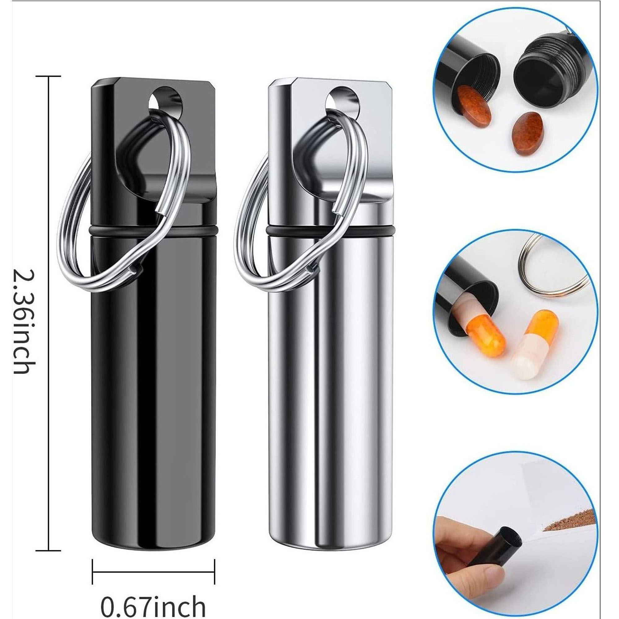 Waterproof Travel Pill Case Keychain with Lightweight Design 4