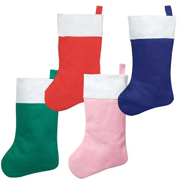 Large Holiday Felt Christmas Stocking - 10.5" W x 16" H 6