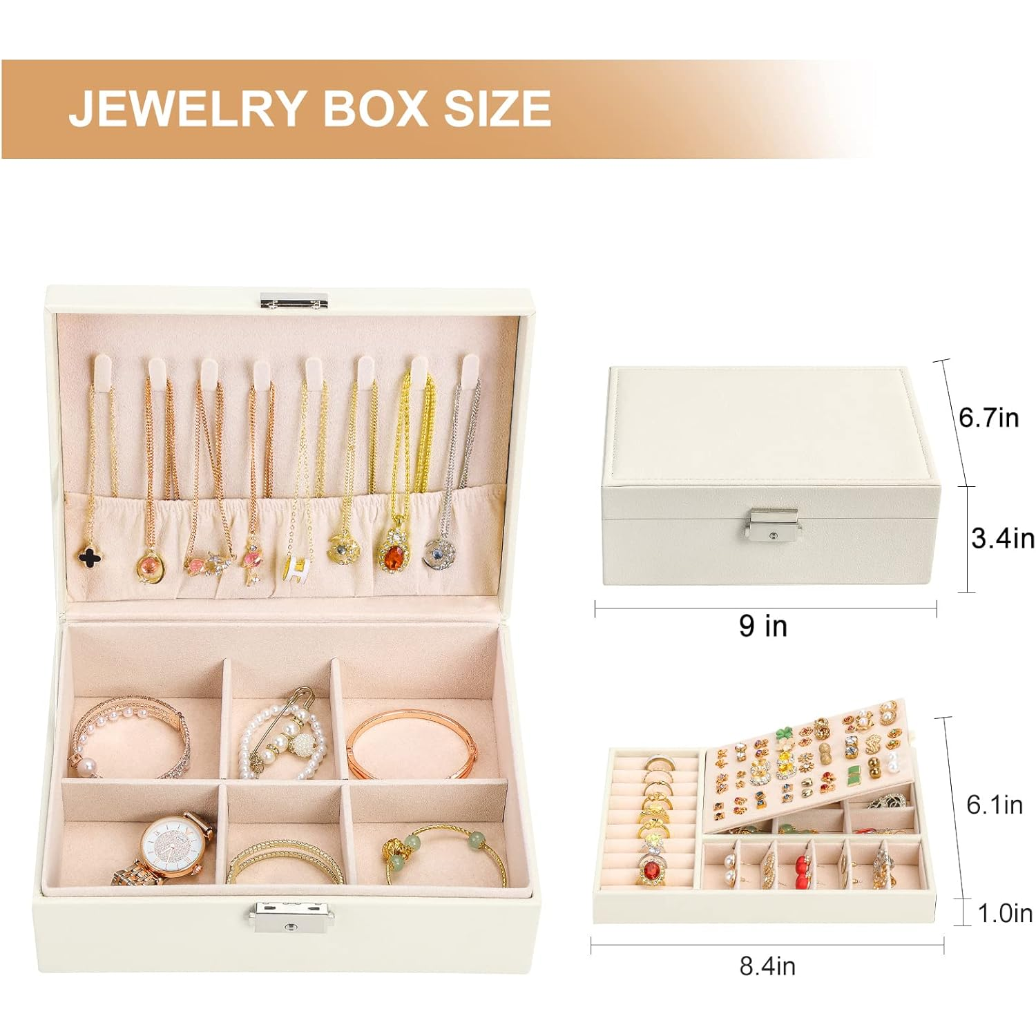 2 Layer Women Jewelry Box Organizer 3