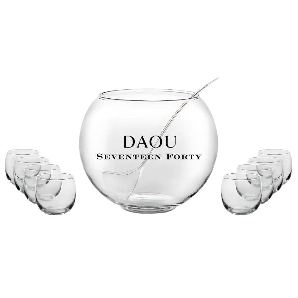 Glass Punch Bowl Set 6