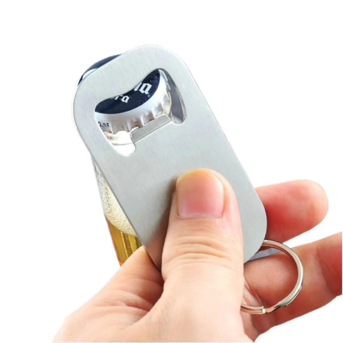 Stainless Steel Flat Bottle Opener Keychain 6