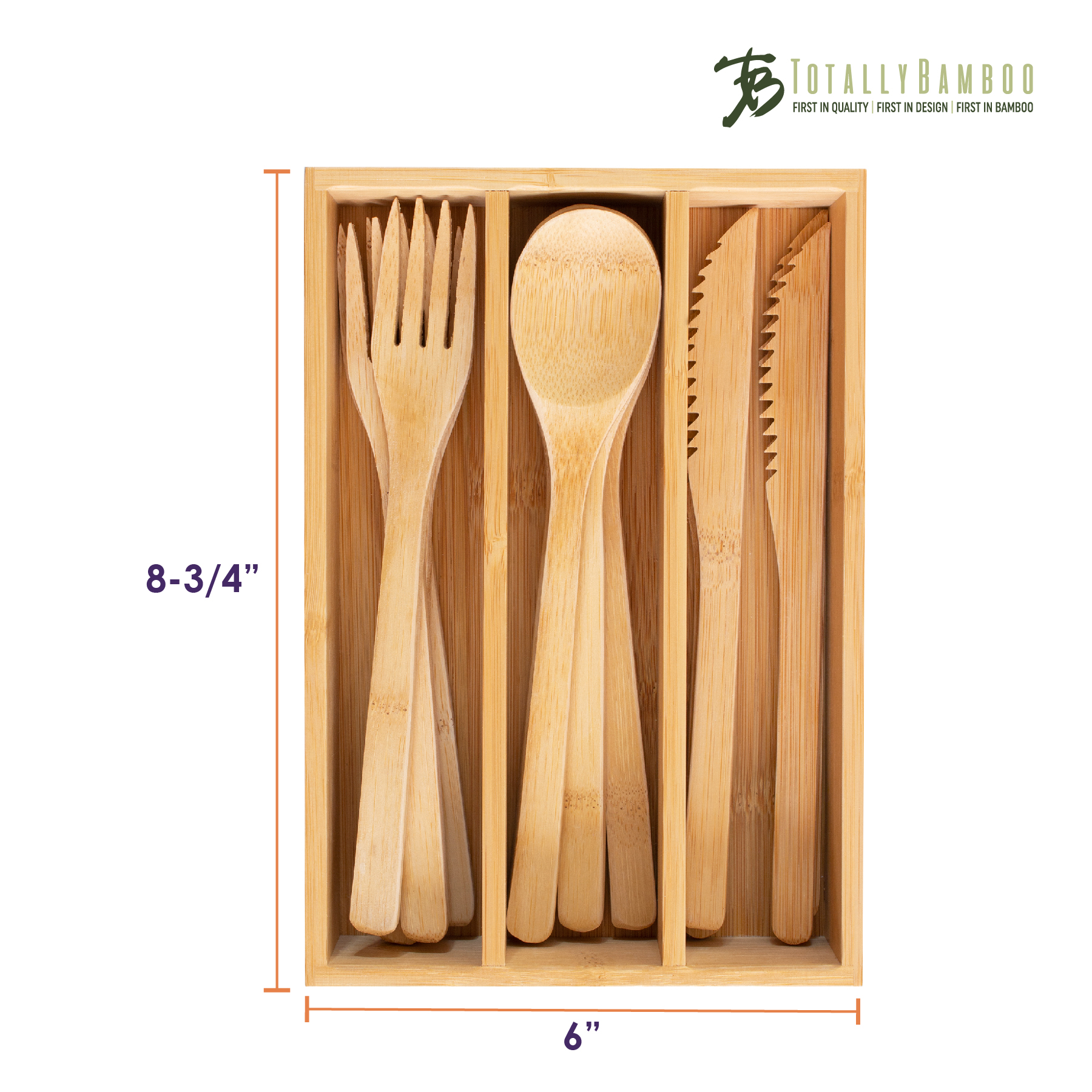12 Piece Reusable Bamboo Flatware Set in Storage Case 8
