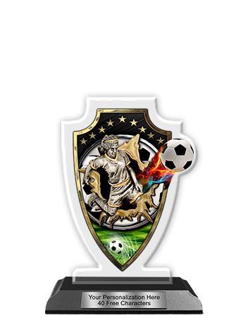 Acrylic Trophy: 6" Arrow Head, Female Soccer Field 2