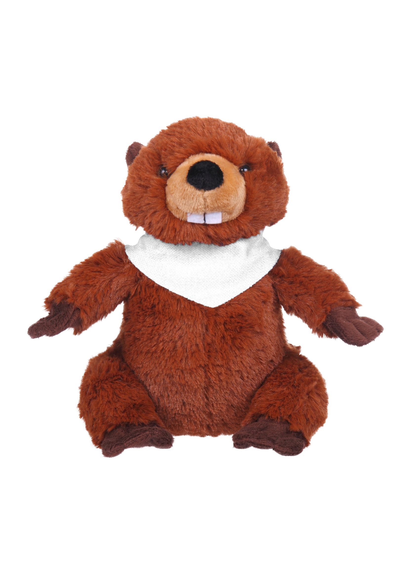 Soft Plush Sitting Beaver wearing a Bandana 1