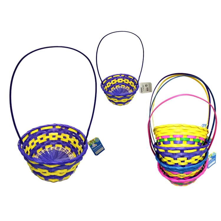Easter Baskets - Bamboo Woven Assorted Colors 2