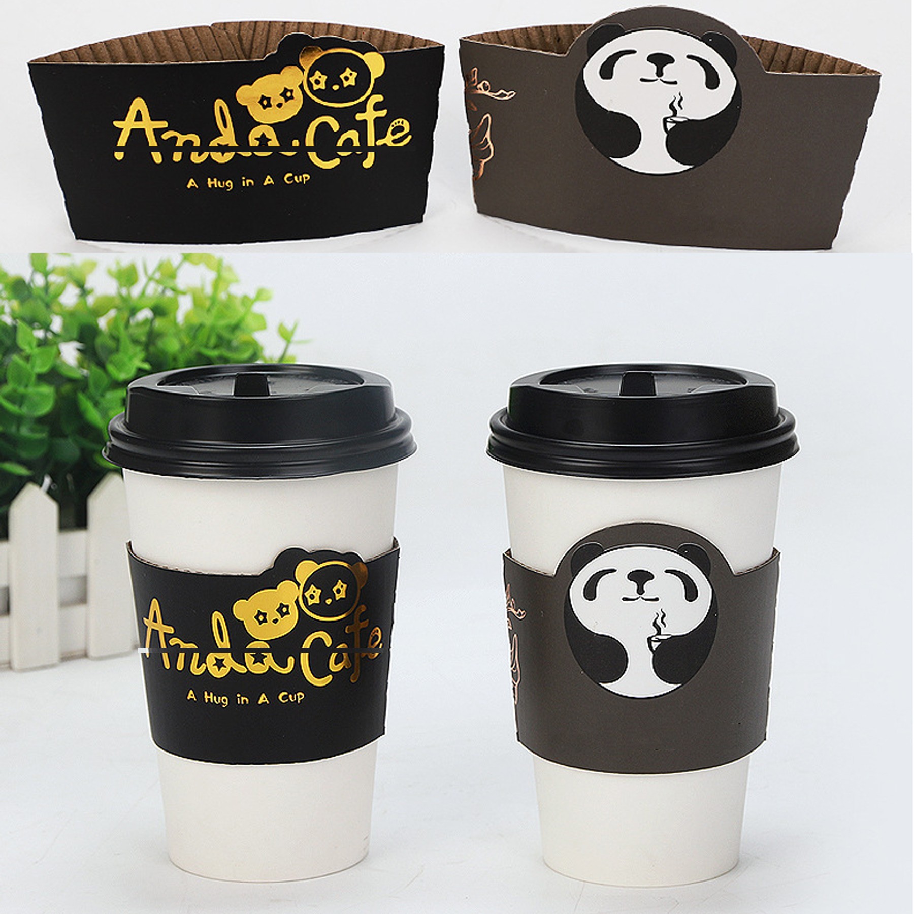 Customizable Disposable Coffee Cup Insulation Sleeve 2