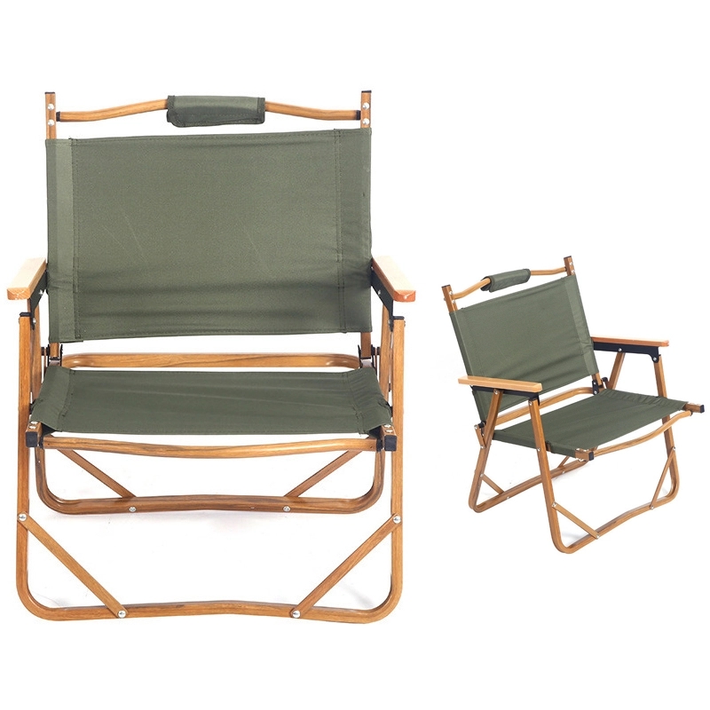 Beach Folding Chair With Wooden Handle And Shoulder Strap 3
