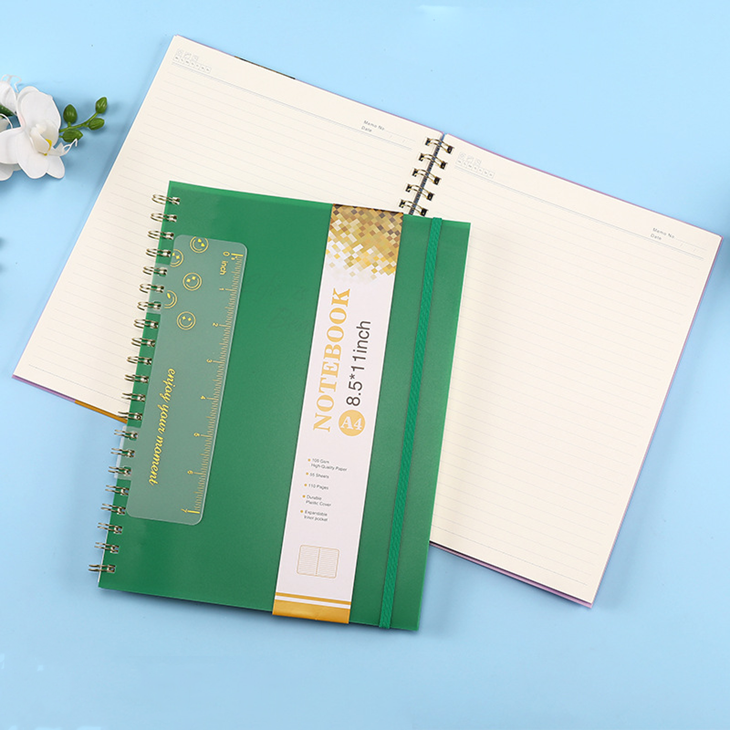 A4 Spiral Notebook w/ Ruler 1