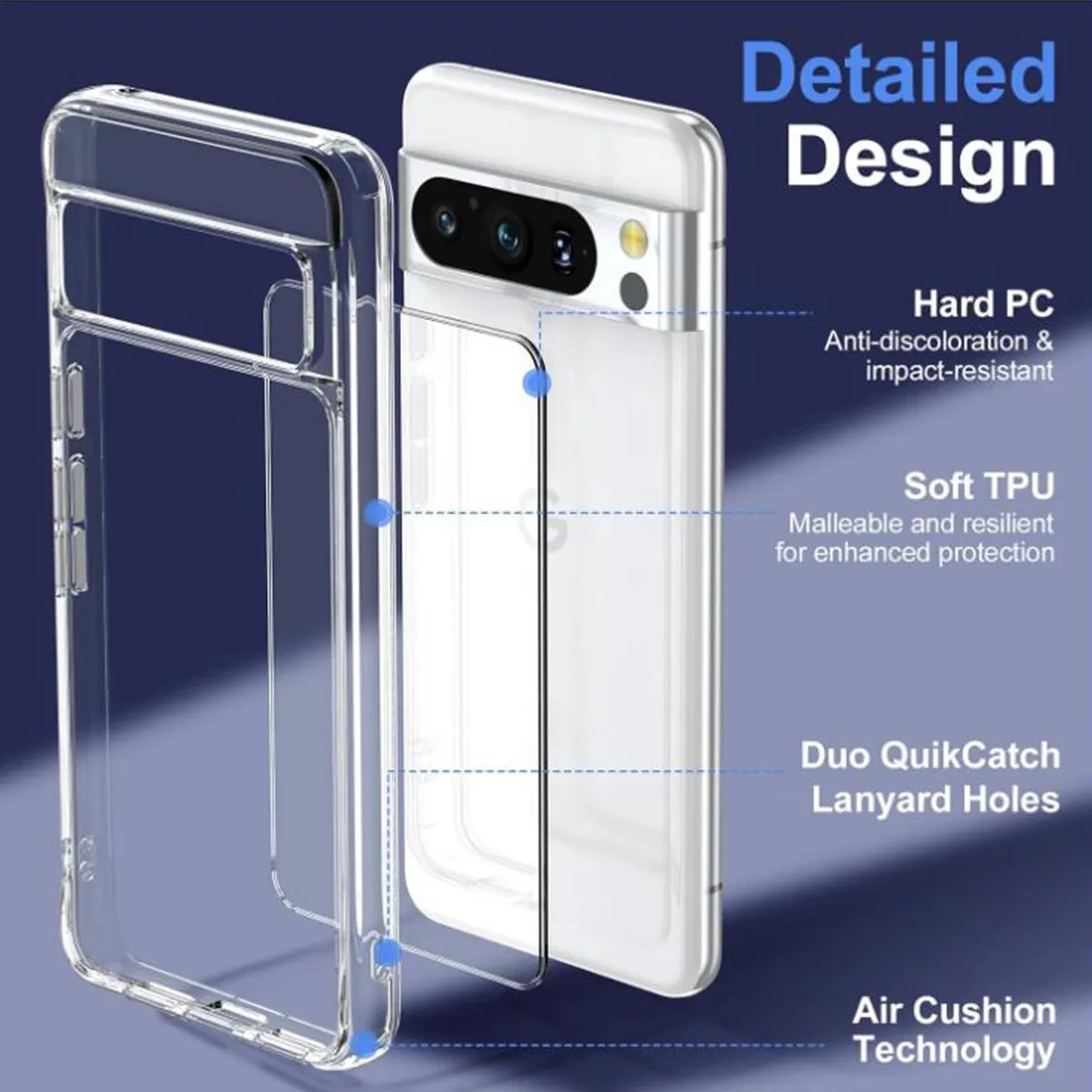 Google Pixel 8 / 8 Pro Shockproof Protective Case Clear 4
