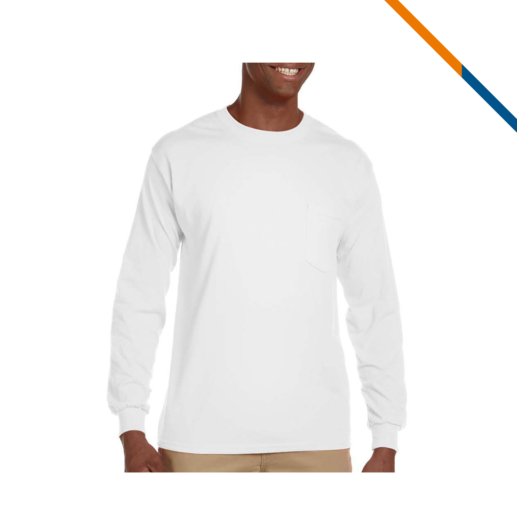 Gildan® 6.1oz 100% Cotton Preshrunk Long Sleeve Adult T-Shirts 7