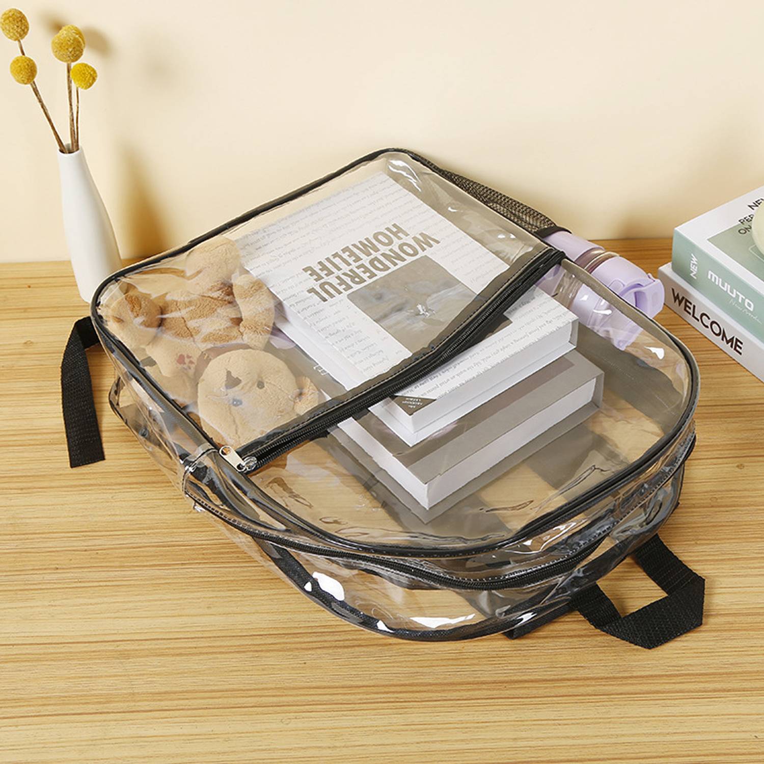 Large Capacity Waterproof Travel PVC Transparent Backpack 5