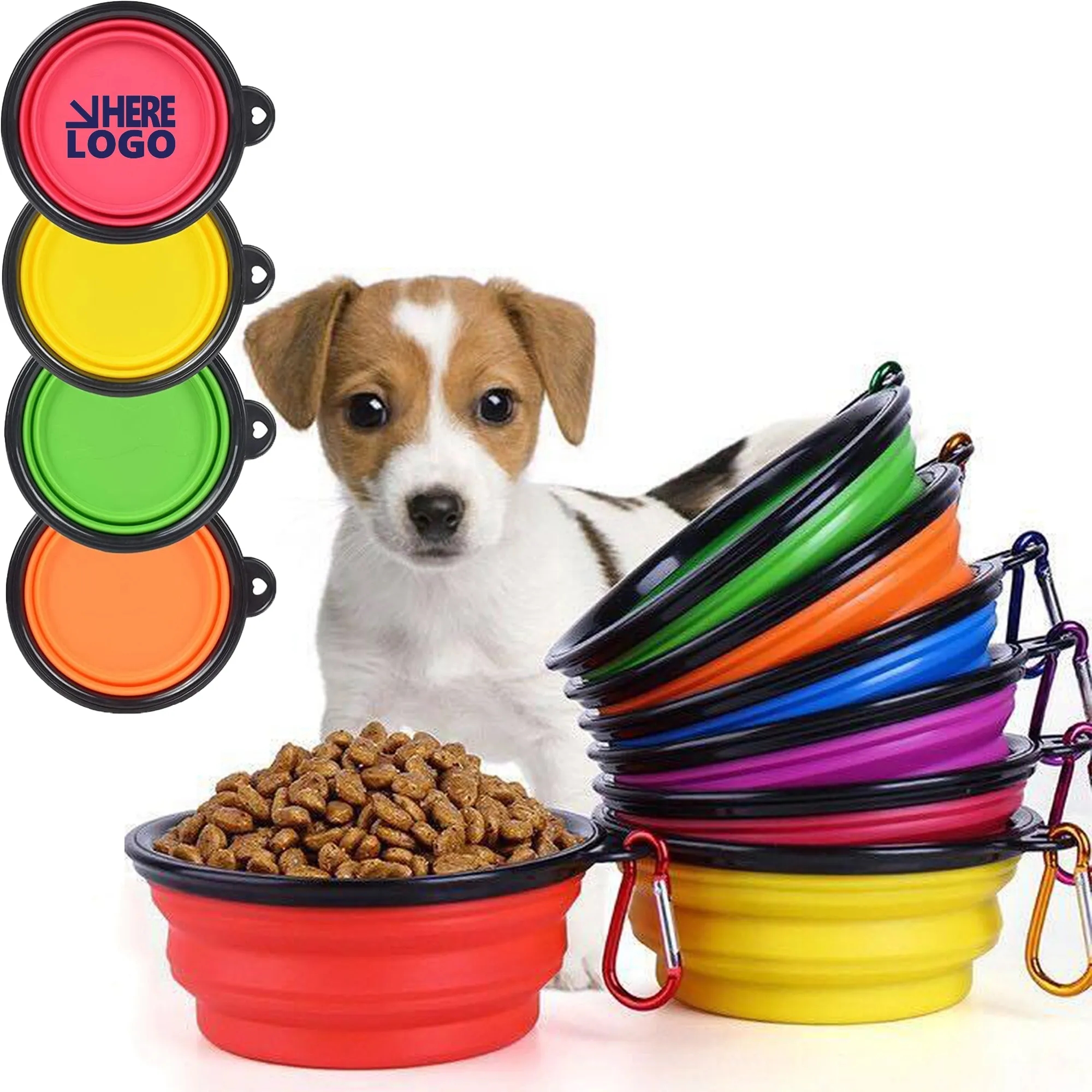 MOQ 50PCS Portable Outdoor Pet Silicone Folding Bowl for Dog 3