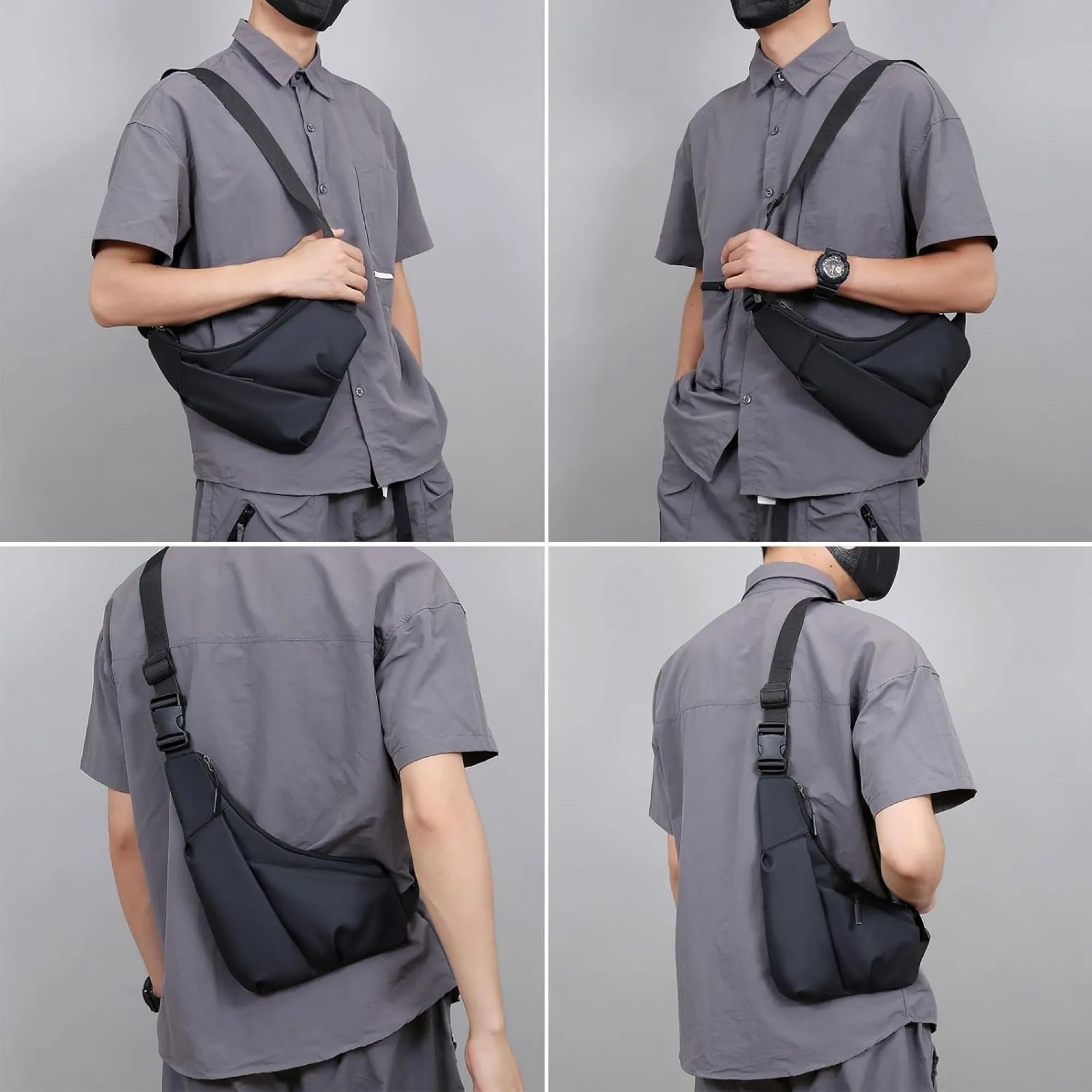 Lightweight Large Capacity Waterproof Triangle Crossbody Bag 5