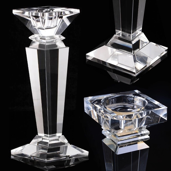 Clear Crystal Candle Holder 5
