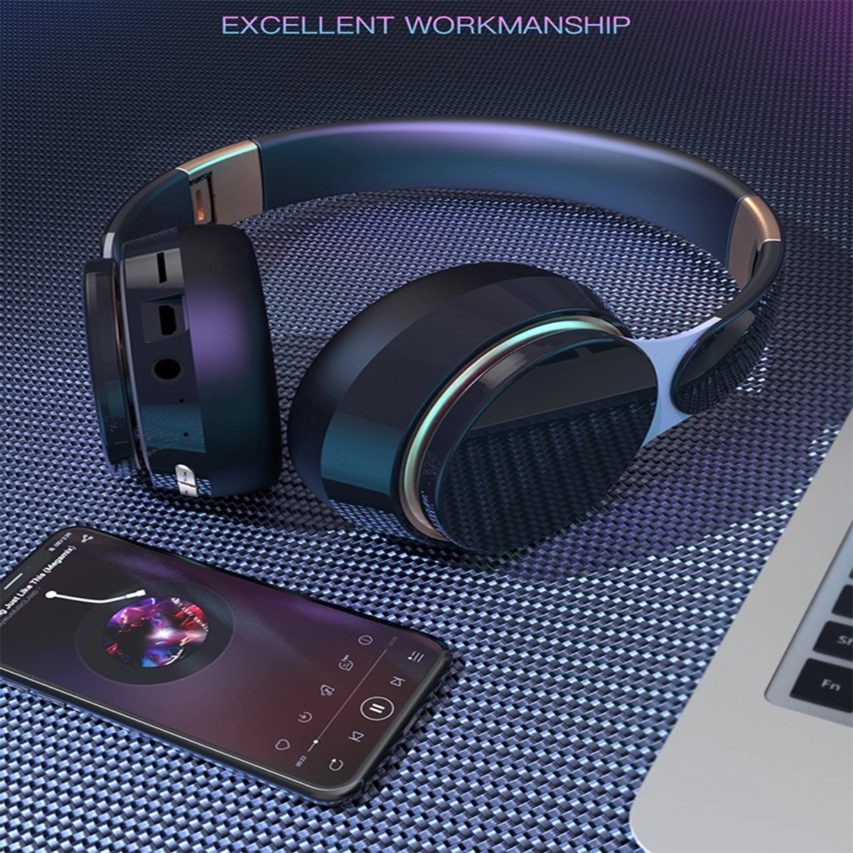 Wireless Heavy Bass Bluetooth Headset Folding Telescopic 2