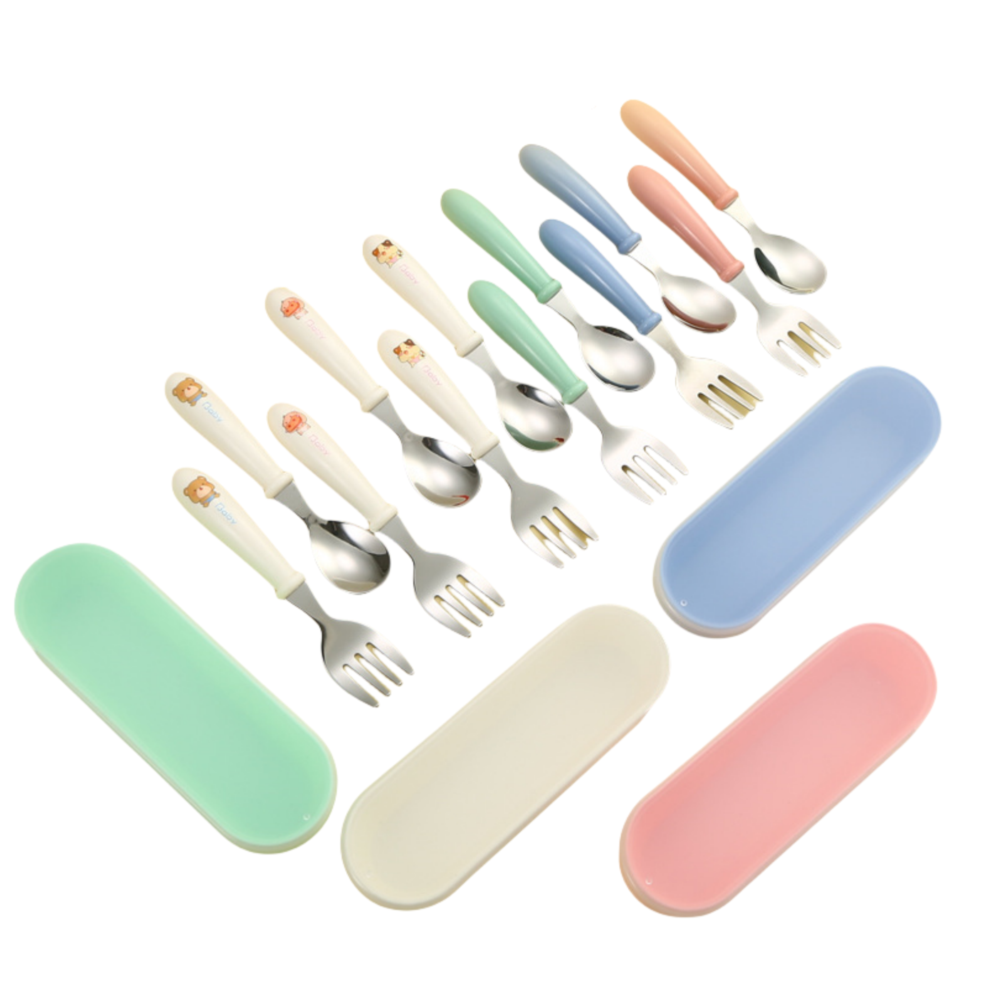 304 Stainless Steel Children's Spoon and Fork Set 1