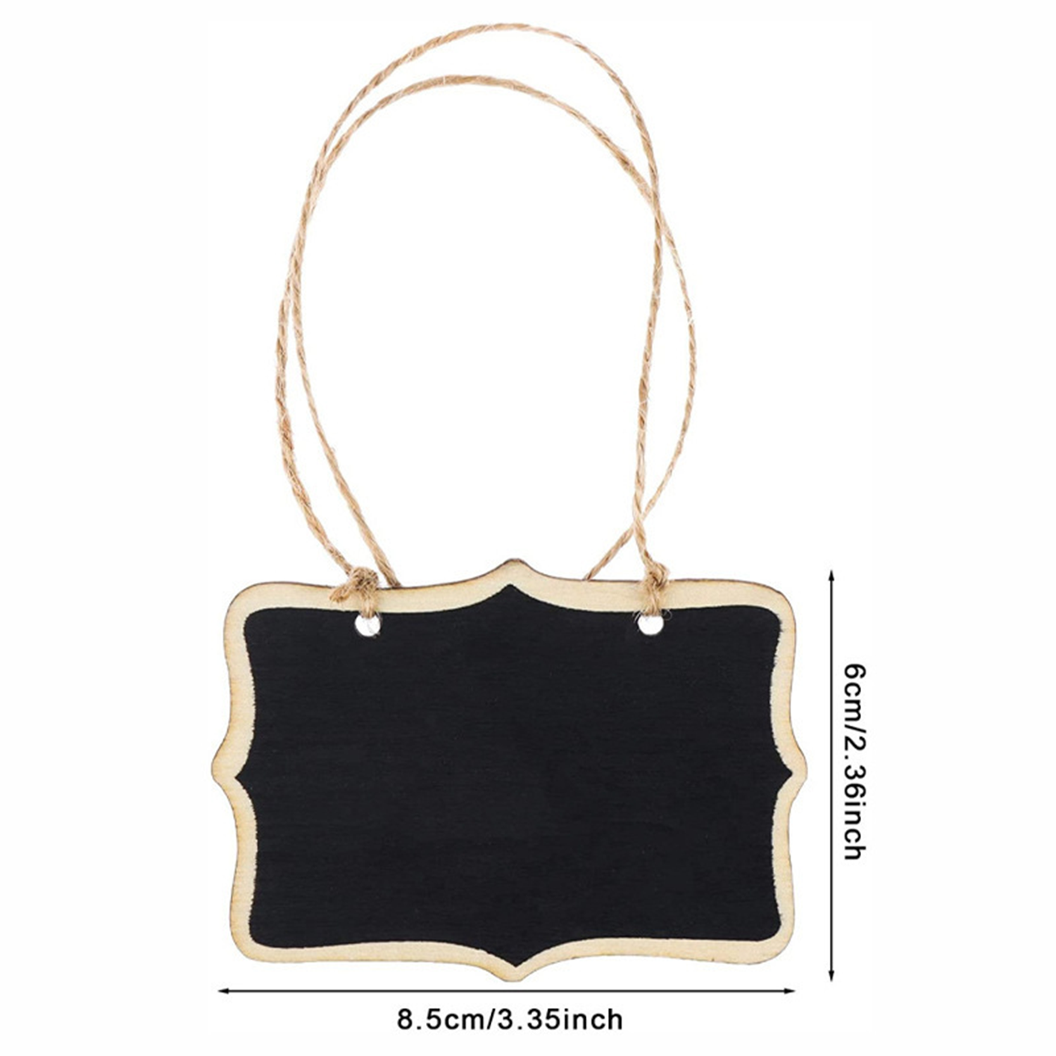 Mini Wooden Chalkboard Hanging Tag w/ String 1