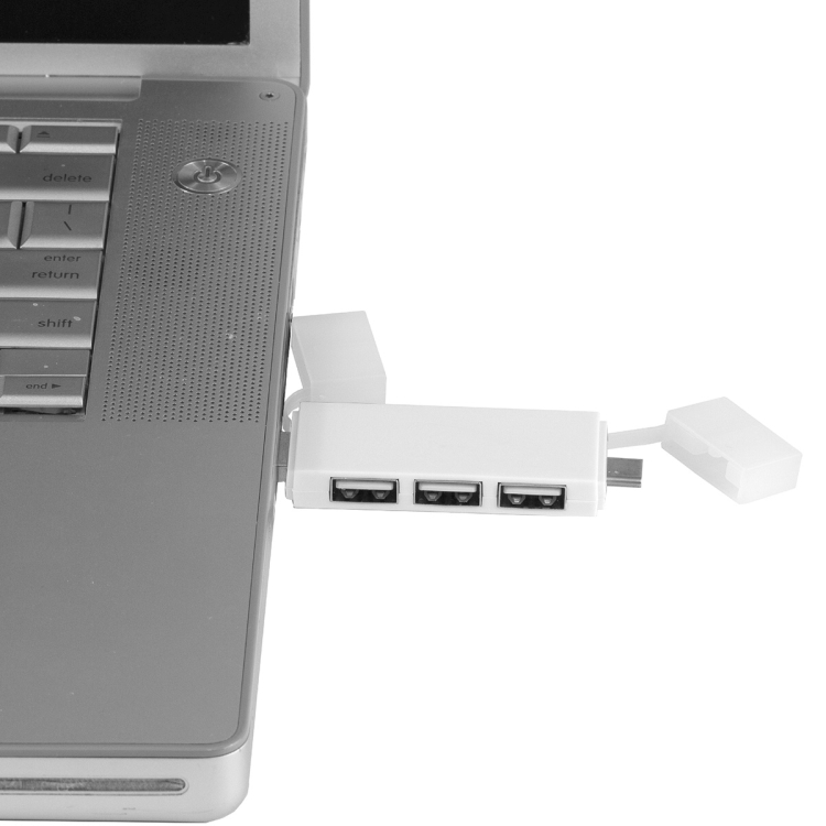 "Freedom" 2 in 1 – 3 Port Mini USB Hub with Type A & Type C Adapter 10